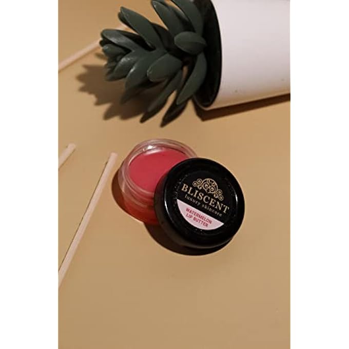 BLISCENT BEAUTY SKINCARE WATERMELON LIP BUTTER BALM | ORGANIC BEESWAX, SHEA BUTTER, WATERMELON | SOFTENS & NOURISHES DRY CHAPPED LIPS | SOFT SUPPLE LIPS | MEN & WOMEN-5 GRAMS - Image 4